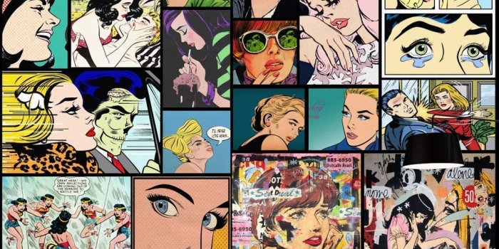 1012x892 Amazon.com: Murwall Pop Art Wallpaper Vintage Comic Art Wall Mural