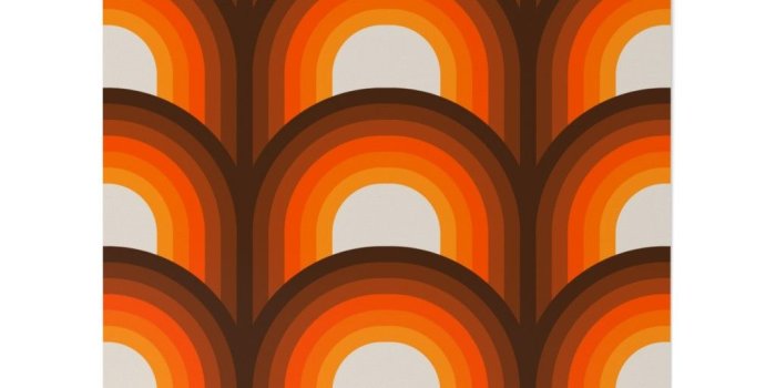 1024x1024 Wallpaper Roll Orange And Brown Retro Midcentury Modern Pop Art