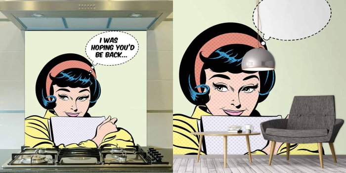 1594x800 Retro Wallpapers & Pop Art Splashbacks! | For The Floor & More