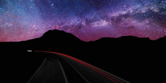 1920x1080 1920x1080 starry sky, road, rotate 1080P Laptop Full HD Wallpaper