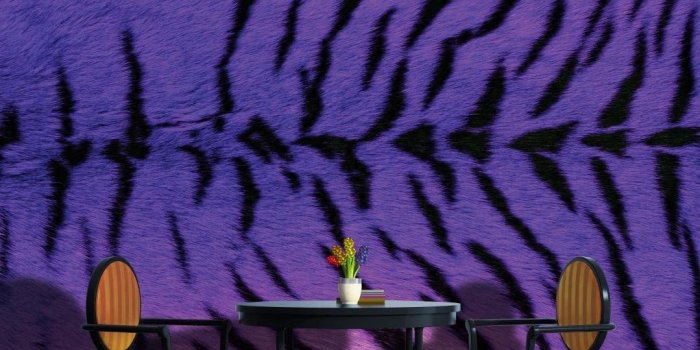 1079x1079 Purple Tiger Fur Wallpaper Mural - - Amazon.com
