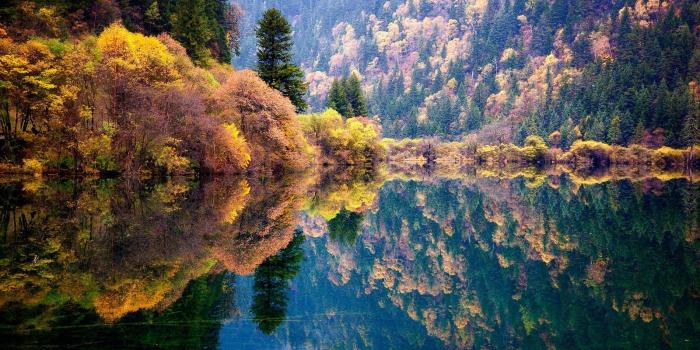 1600x1000 nature, Landscape, Blue, Reflection, Fall, Forest, Lake, Mountain
