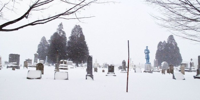 1024x768 snowy graveyard | Lily M-C