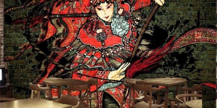 1000x924 Mural Retro Nostalgic National Quintessence Beijing Opera Hua Dan