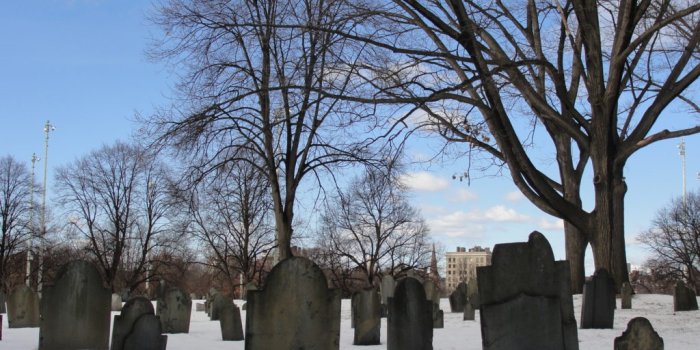 1024x768 Boston Common's Graveyard on a Snowy Day - Maiden Voyage