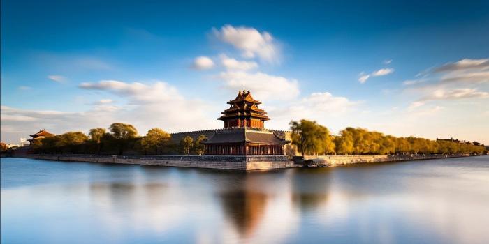 1366x768 water, Beijing, China, Asian architecture, Reflection, Calm