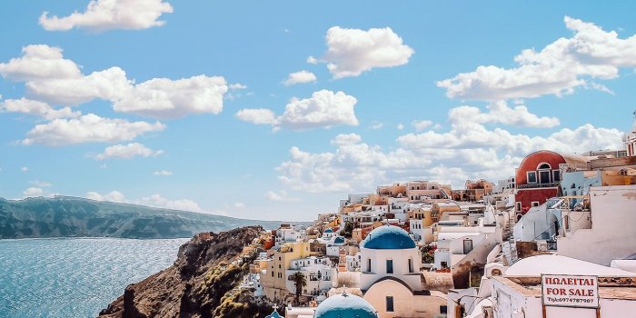 1366x768 ob79-sky-sunny-summer-greece-city-nature | Desktop wallpaper