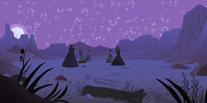 7090x4000 Tipi Desert Night by BonesWolbach | My Little Wallpaper - The