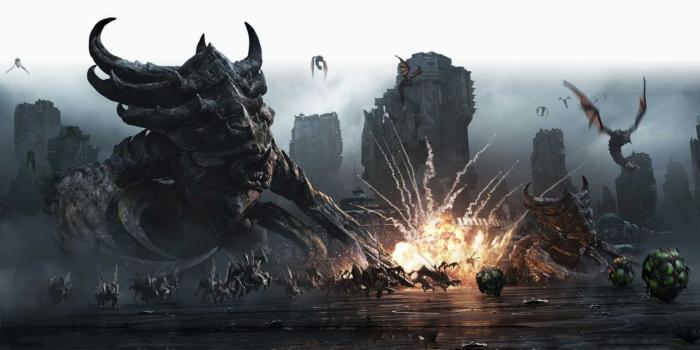 1244x700 StarCraft sci-fi dragons dragon fantasy battle battles monster