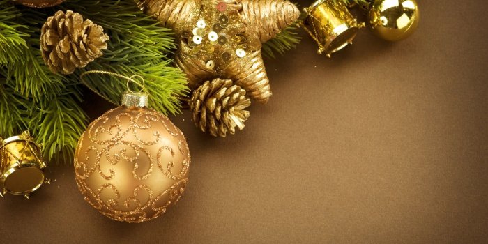 2560x1600 New Year, Christmas Ornaments, Cones, Leaves, Decorations