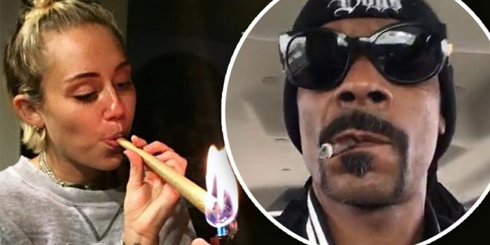 1908x1146 Miley Cyrus and Snoop Dogg smoke weed as they lead the stars
