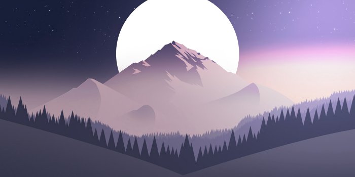 3840x2400 Download wallpaper 3840x2400 mountains, moon, forest, night