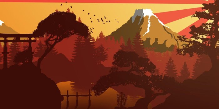 1332x850 Wallpaper Japan, Art, Illustration, Flat, Environments, Yannick