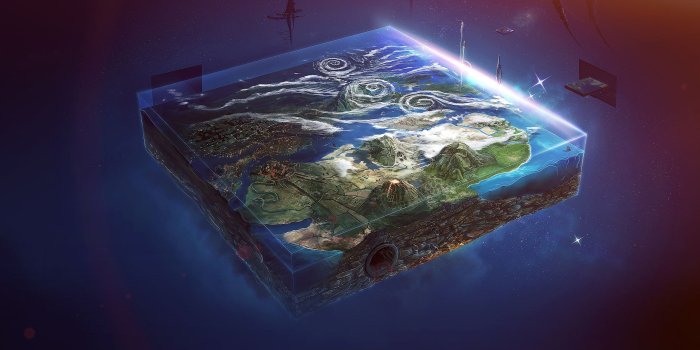 2732x2732 ai95-flat-earth-art-flare-illust-space-wallpaper