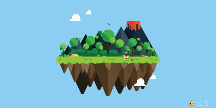1366x768 Free wallpaper Vector island: Caveman - Hoolite.be