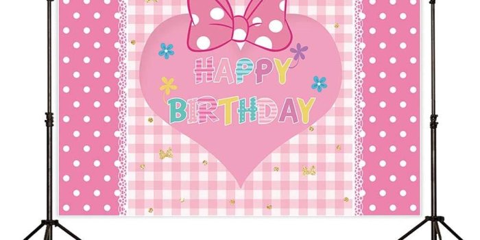 1000x1000 Allenjoy Pink Girl Party Wallpaper Bow Heart Dots Plaid Princess