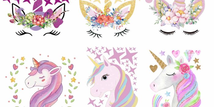 1600x1600 Unicorn Wall Sticker PVC Cute Cartoon Heart Stars Wall Sticker