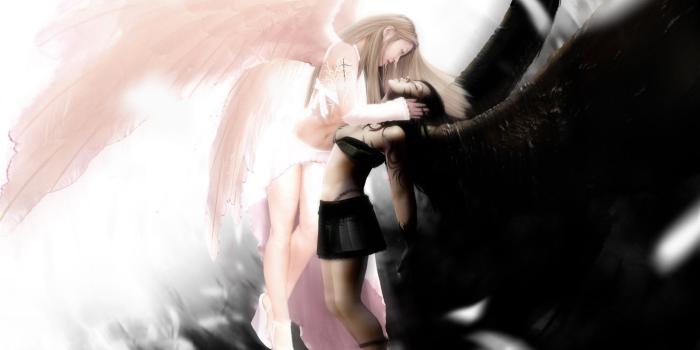 1600x1200 Good vs Evil Angels wallpaper from Angels wallpapers | Dark angel