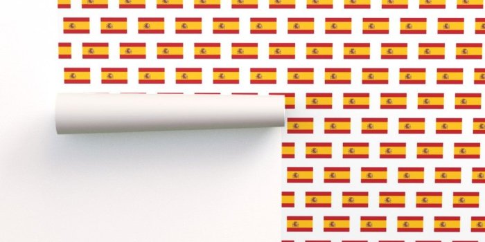 1024x1024 Spanish Flag // Large on Isobar by thinlinetextiles | Roostery