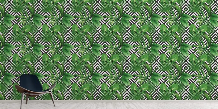 2880x1780 Palm Leaves Tropical Wallpaper for Walls | Palms Over Diamonds