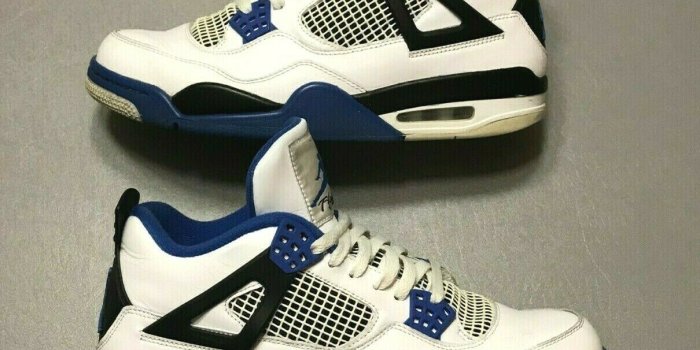 1210x1189 2016 Nike Air Jordan 4 IV Retro MOTORSPORT White Blue Black Size