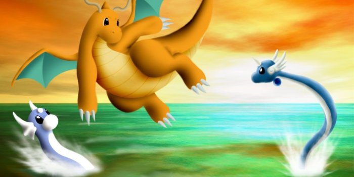 1024x768 Pkmn Wallpaper - Dratini line by ~Calyfern on deviantART