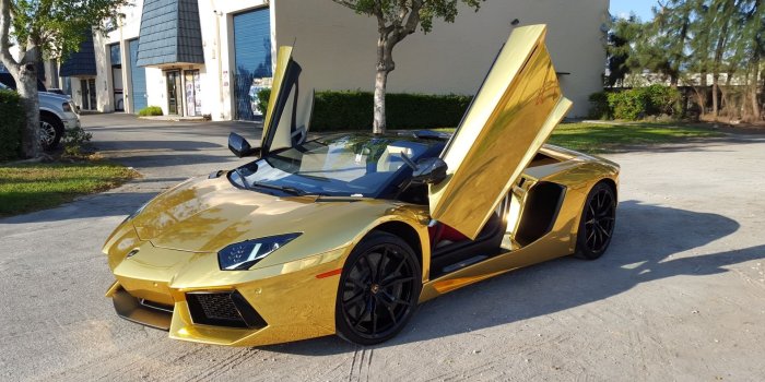1920x1080 Gold Lamborghini Aventador Roadster By Custom Wrap Design See How