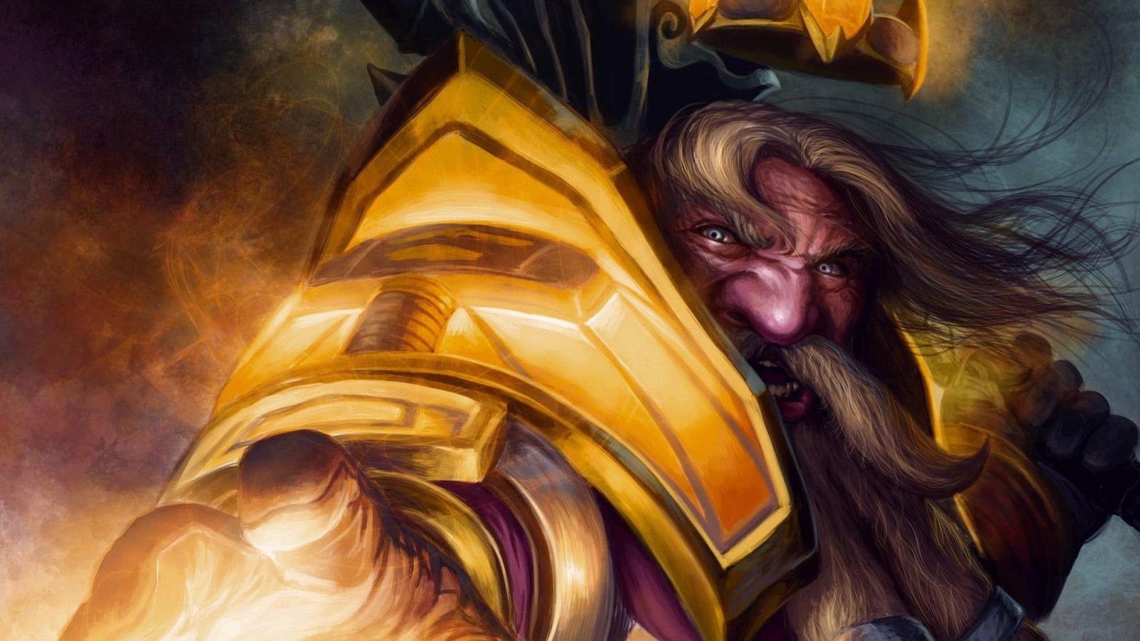 1920x1080 Dwarf with gold armory illustration, fantasy art, World of