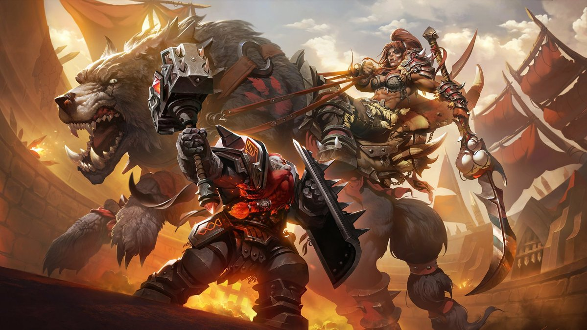1199x675 Mag'har orc and Dark Iron Dwarf by Dmitriy Tamplier Prozorov : wow