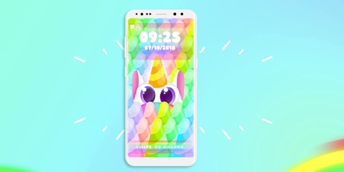 1280x720 Best way to lock my cute phone: Rainbow Unicorn Wallpaper Lock