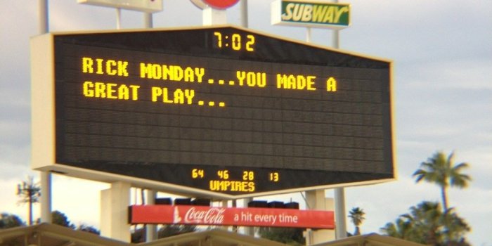 1024x768 Rick Monday..You Made A Great Play.. Jumbotron announcement