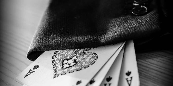 910x1365 HD wallpaper: 4 ace of spades playing cards, sleeve, magician