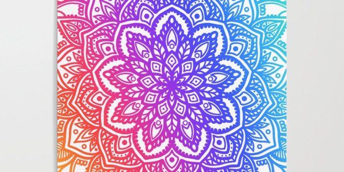 1500x1500 Multi Mandala - Rainbow Ombre Poster by halycyoniandesign | Society6