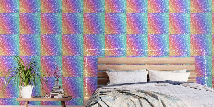 1500x1500 Multi Mandala - Rainbow Ombre Wallpaper by halycyoniandesign