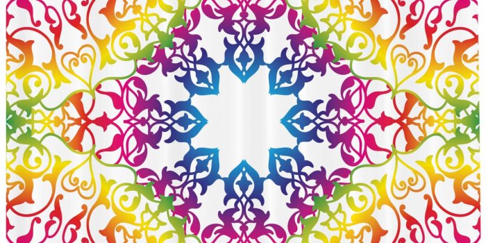 1333x1500 Ethnic Shower Curtain, Abstract Ombre Vivid Rainbow Colored Lace