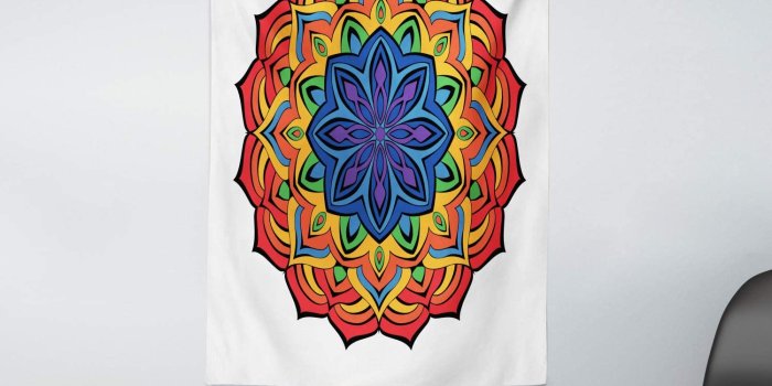 1500x1500 Amazon.com: Ambesonne Rainbow Mandala Tapestry, Cinnamon Flower