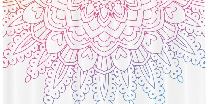 1333x1500 Rainbow Mandala Shower Curtain, Outline Style Colorful Eastern