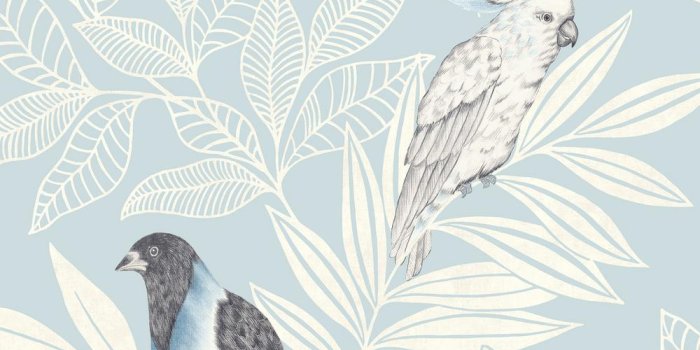 1000x1000 Seabrook Designs Paradise Island Birds Blue Oasis and Ivory