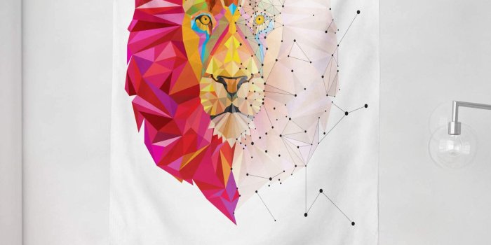 1500x1500 Amazon.com: Ambesonne Geometric Tapestry, Lion Head Art Geometric