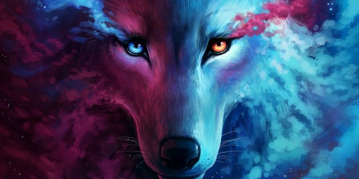 1920x1080 wolf #art fantasy art #eyes wild animal #1080P #wallpaper