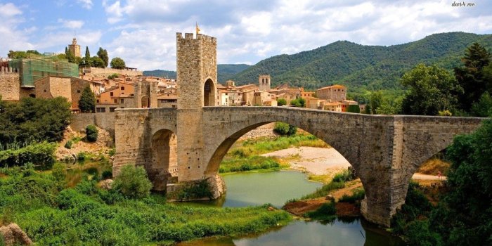 1366x768 Besalu, Spain HD wallpaper | Spain travel, Barcelona travel