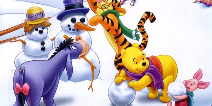 1024x768 Winnie the Pooh Winter Fun Wallpaper | Winnie the pooh, Navidad