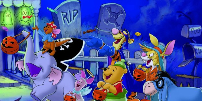 1024x768 Free 3d Halloween Wallpaper For Android Winnie The - Disney