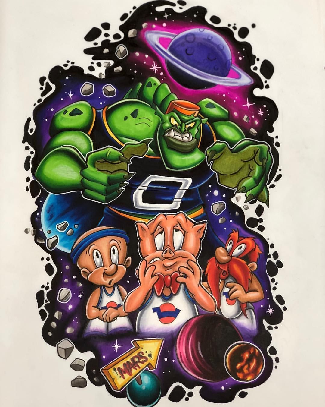 1080x1350 Finished off another space jam piece iv been working on, looking