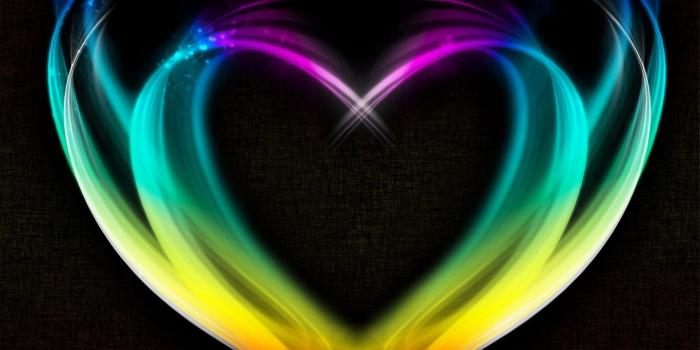 1366x768 Download wallpaper 1366x768 heart, rainbow, smoke, colorful tablet