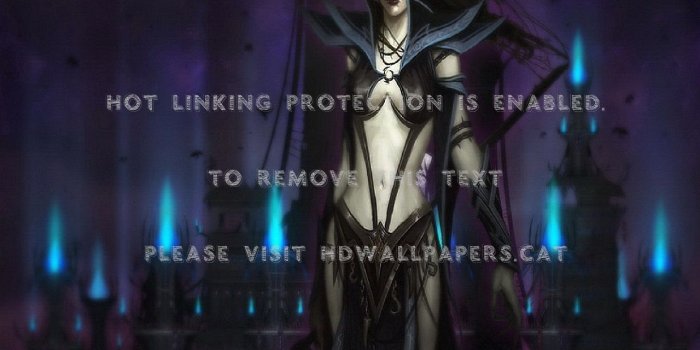 1280x1024 dark elf sorceress fantasy female castle