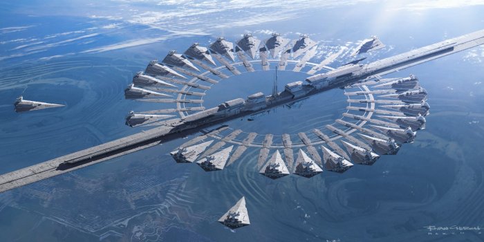 3500x1489 Silver jet plan, Star Wars, Rogue One: A Star Wars Story, concept