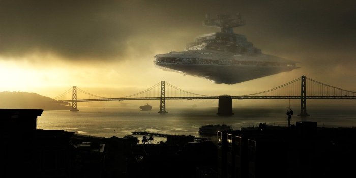 1920x1200 Gray spaceship, Star Wars, Star Destroyer, San Francisco HD
