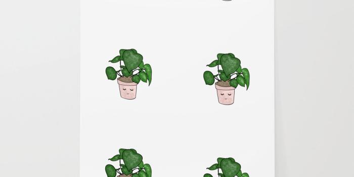1500x1500 Cute plant illustration in flowerpot Wallpaper by bigmomentsdesign