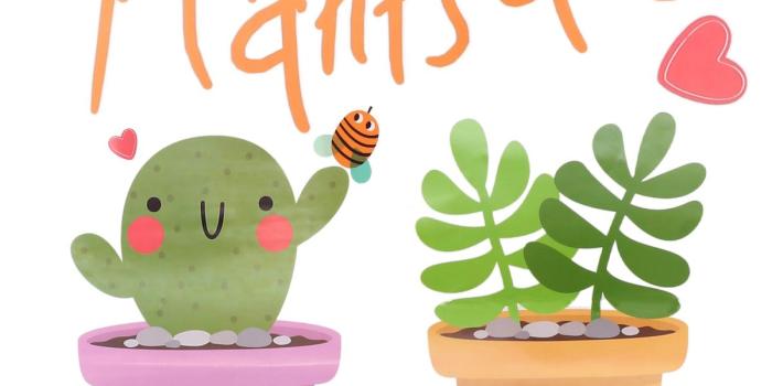 1200x1200 Creative Cactus Plant Pot Flower Vinyl Wall Sticker Cute Green